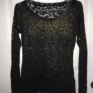 Black lace long  sleeve top